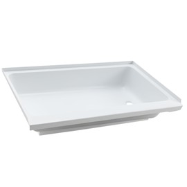 RecPro RV 40" x 24" White Shower Pan | Camper Shower Pan (Right Drain)