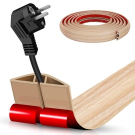 Floor Cord Cover Self Adhesive Cord Hider Floor 10FT Floor Cable Management Power Cord Protector Floor Electric Cord Covers for Offices,Gym,Exhibitions, Cable Cavity:0.39"(W) x0.27(H) WoodLightyellow