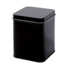 COBALT BLACK - Square Tea Caddy Kitchen Tin - Plain