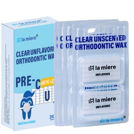 LA MIERE 8 Boxes Pre-Cut Food Grade Dental Wax Orthodontic Wax Braces Wax Shield Lips & Gums Dental Teeth Braces Wearer Unscented