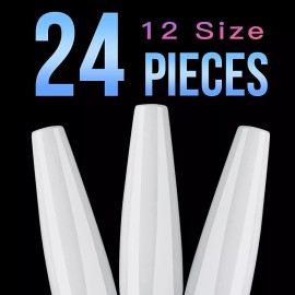 Rosy Finch Uñas Postizas De Acrílico Extralargas Con Pegamento De Uñas