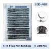 Extensiones De Pestañas 8-16mm 280pcs Naturales Mixtas Jst®