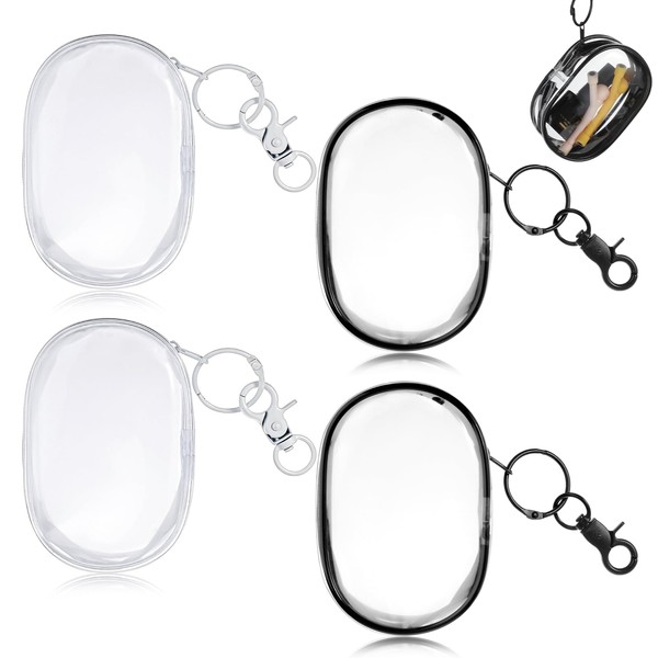 Nogeqi 4 PCS Doll Display Keychain Bag Portable Clear Figure
