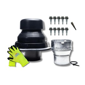 Covent Metal Roof Exhaust Fan Vent for 3"-4" Flex Hose Exhaust - Full Installation Kit and Adapter Included (Black)