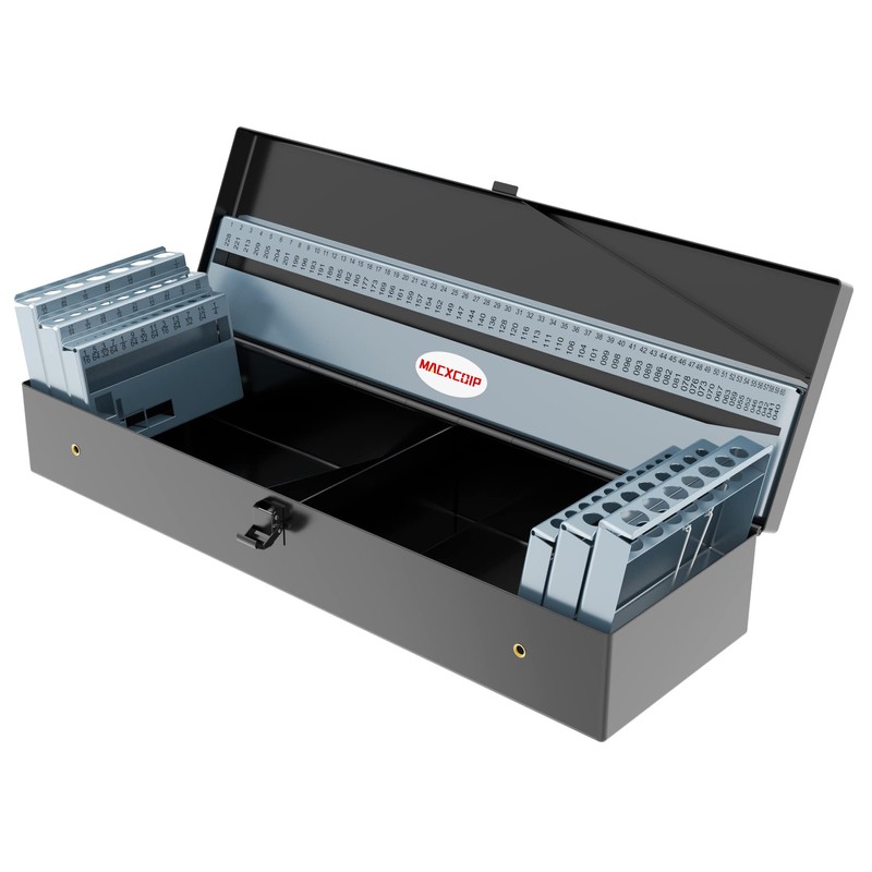 MACXCOIP 115PCS Drill Bit Index Box, Empty Metal Case (Excluding