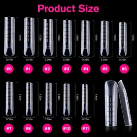 Künstliche Nägel, 240 Stück, künstliche Nägel, Acrylnägel, Nagelverlängerung, professionelles Set für Maniküre- und Diy-Studios, Nail Art zu Hause, 12 Größen, transparent