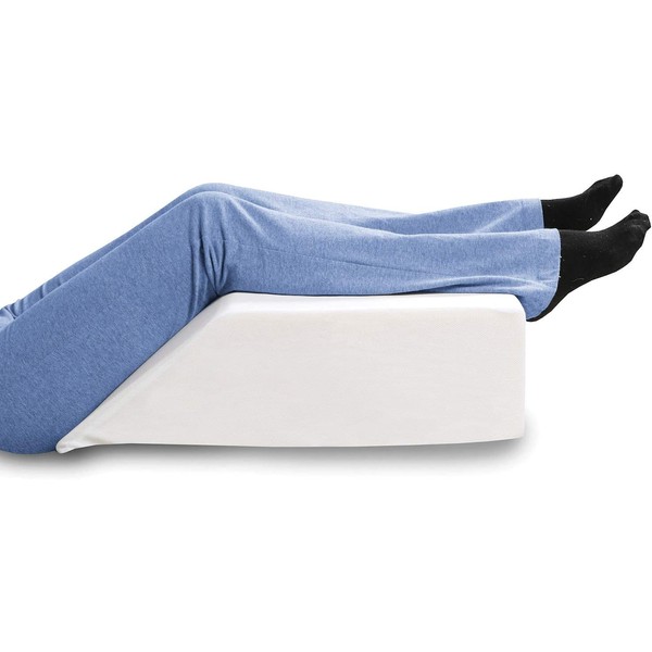 SUPPORT PLUS Elevated Leg Wedge Support Pillow -Relieves Back/Sciatica Pain, Surgical or Injury Recovery, Improves Circulation, Helps Reduce Leg/Ankle Swelling -Premium Memory Foam 17" Wide