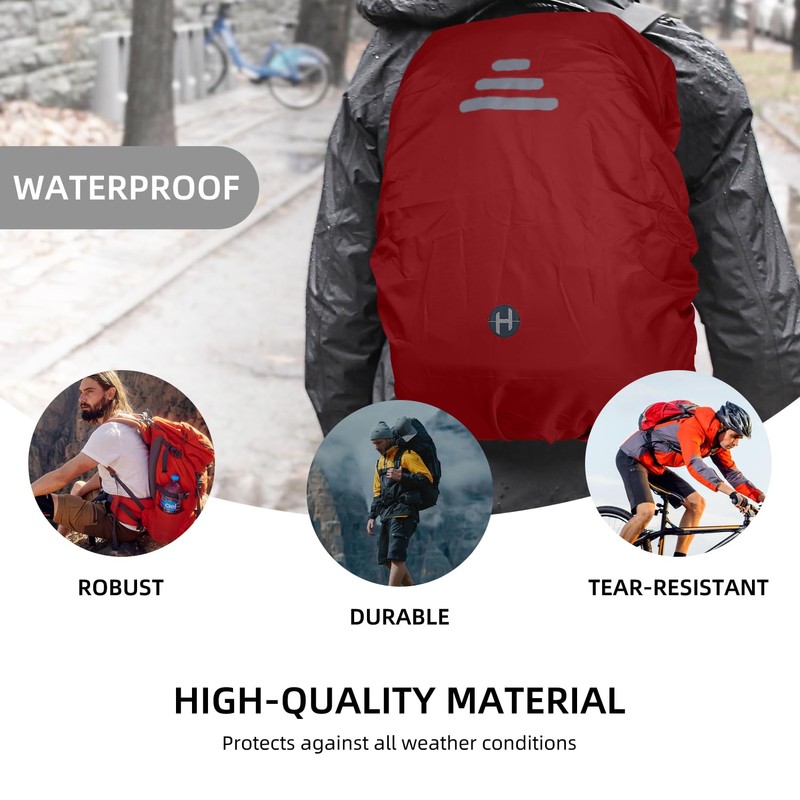 Hosifiy Waterproof Backpack Cover with Reflective Strips & Non-Slip Cross