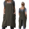 ZQFFB Pinafore Cross Back Apron for Women with Pockets Japanese