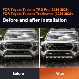 Insignias decorativas de rejilla tricolor para Toyota Tacoma 2024-2027, inserto frontal de rejilla TRD, moldura de parrilla de ABS, cubierta de tira de emblema para Tacoma, accesorios, derecha