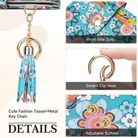 APHISON Women RFID Slim Bifold Wallet, Card Holder with Zipper Coin Purse, Ultra-Thin Compact Wallet with ID Window Minimalist Floral