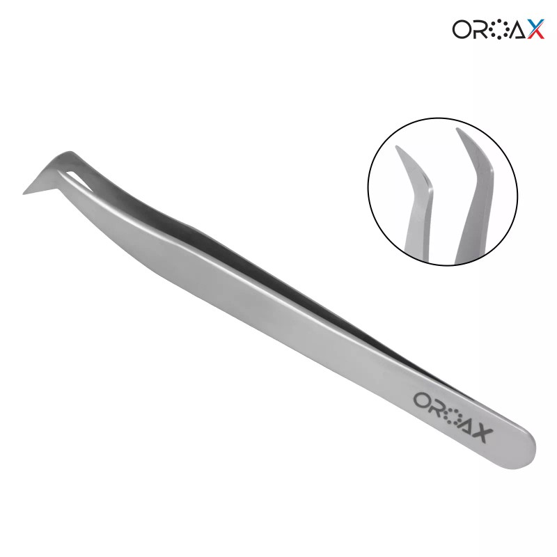OROAX L-Shaped Tweezer Dental Surgical Serrated Forceps Diagnostic & Veterinary