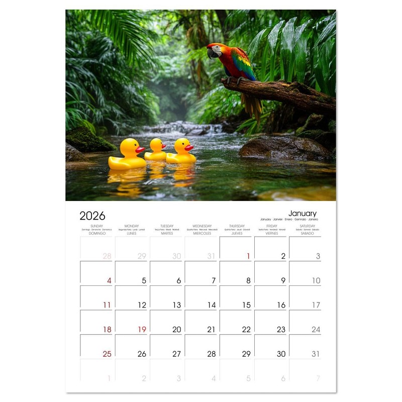 Rubber Ducky, Ahoi (Monthly Wall Calendar 2026 16.5" x 23.4"