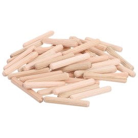 sourcing map 50 Pcs Wooden Dowel Pins, 6 x 40mm (0.24 x 1.57 Inch) Wood Dowels Rods, Fluted Dowel Joints for Grooved Woodworking Furniture Craft