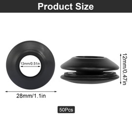 Eyelet Set for Tarpaulins, Pack of 50 Plastic Eyelets for Tarpaulin, Plastic Eyelets for Tarpaulin, Textile Tarpaulins, Curtains, Tents, Pool Tarpaulin, Black (28 x 28 x 1