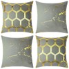 Red Rainbow 4 Pack Gold Metallic Velvet Cushion Covers Marble