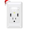 USB Outlet with Night Light, GreenCycle 15Amp Outlet Auto Sensor
