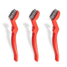 GOLDEN SMILE 3-Pack 7" Stainless Steel Wire Brushes - 40% Denser Than Standard Brushes - for Heavy-Duty Cleaning: Grill Grates, Uncoated Pans, Rust Removal, Deburring & Metal Cleaning