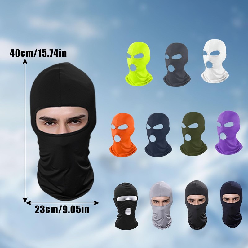 3 Holes Balaclava Ski Mask, Thin Three Holes Full Face