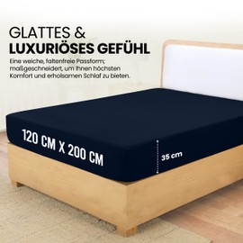 Utopia Bedding, Fitted Sheet, 120 x 200 cm, Navy Blue, Oeko-Tex Certified, Brushed Polyester Microfibre, 35 cm Deep Pockets