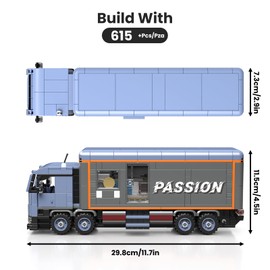 Mould King 24071 Heavy Duty Motorhome Truck Model Building Block Kit, Creative Technology Truck Clamping Building Blocks Set, Car Model Block, Suitable for 8+ Children/Adult/Collectors (615 Pieces)