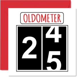 Stuff4 Funny 25th Birthday Cards for Men Women - Oldometer - 25th Birthday Card for Son Daughter Brother Sister 145mm Greeting Cards 25th Birthday Card