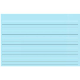 Colonial Cards: 100 Color Cardstock 4" x 6" Index Cards, Light Blue, Lined Landscape Format