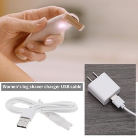 2PCS USB Shaver Charger Cable Compatible with Finishing Touch Flawless Legs Razor Replacement Ladies Legs Razor Charger Cord 5V 1M Power Cord White