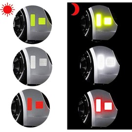 KOOUMOS 36pcs Reflective Decals Reflective Stickers Safety Warning Sticker Tapes Waterproofs High Intensity Night Visibility Adhesive for Helmets Motorbike(3x8cm) (36Pcs White+Red3x8cm)