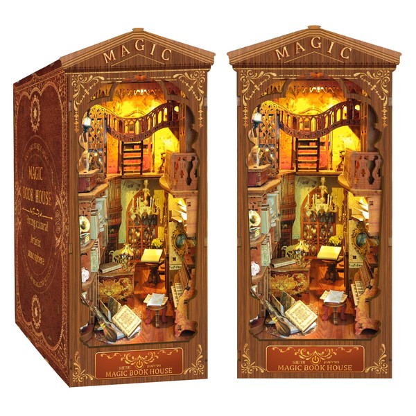 CRIOLPO Book Nook Kit - DIY Dollhouse Booknook, Book Nook
