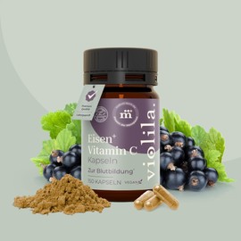 violila. Eisen⁺ Vitamin C Kapseln | Unterstützt Blutbildung & Immunsystem | 5 mg Eisen & 20 mg Vitamin C pro Kapsel | Synergistische Wirkung | 100% vegan | 1 Kapsel täglich