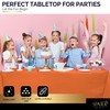 Amcrate Rectangular Plastic Orange Reusable Tablecloth Cover - Ideal for