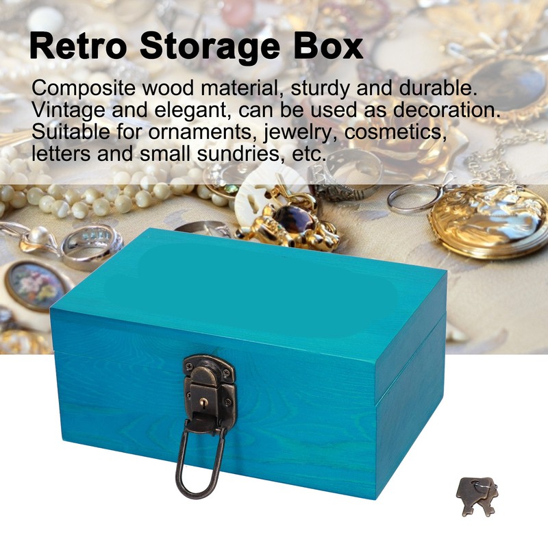 Wooden Storage Box Retro Decorative Jewelry Box Desktop Sundries Organizer