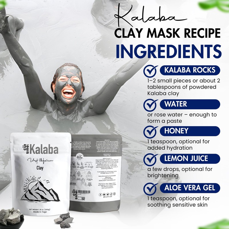 Cuisine228 Natural Edible Clay, Kalaba – 100% Natural, Chemical-Free Detox