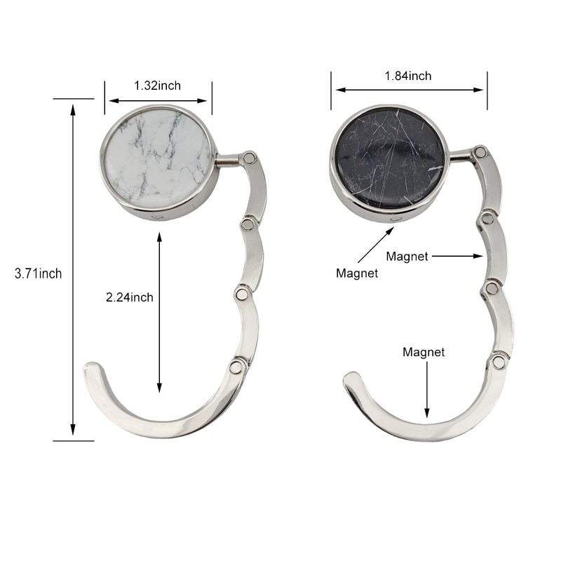 YEMCHI 2 Pack Foldable Purse Hook Folding Women's Handbag Hangers