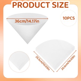 10 inch Deep Fryer Oil Filters - 10 PCS Premium Non-Woven Grease Strainer Cones, Reusable Maple Syrup Filters Cooking Oil Filter Beeswax Filter for Restaurants, Food Trucks & Home Kitchens