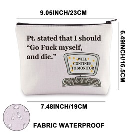 JNIAP Nurse Cosmetic Makeup Bag ICU ED Nurse Meme Gifts Nurses Week Gift Med Surg Nurse Zipper Bag (stated that I mb)