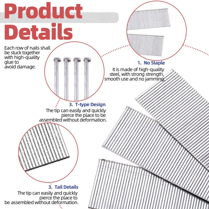Hilitchi 5000PCS 18 Gauge 5/8" (15mm) Brad Nails Assortment Kit,