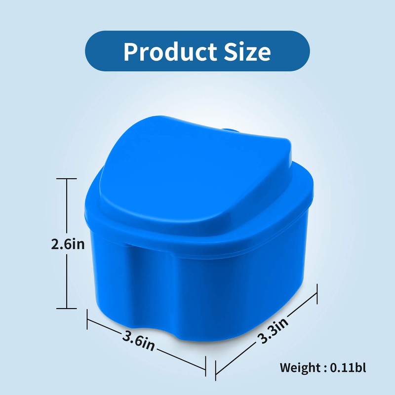 Denture Cup Dental Retainer Case Cleaning with Strainer Basket, Orthodontic