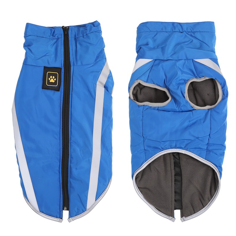 Dog Jacket Polyester Reflective Autumn Winter Warm Comfortable Pet Warm