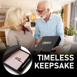 WEMATE Diary with Lock, A5 PU Leather Journal with Lock 240 Pages, Vintage Lock Journal Password Protected Notebook with Pen, Gift Box, Lock Diary Planner Organizer for Men and Women, 8.6x5.8in