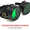 Steampunk Victorian Goggles Rave Glasses, Sleek and Stylish Industrial, Emerald