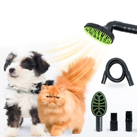 Pet Grooming Kit: Dog Brush Vacuum Attachment, Cat Brush with 1-1.5" Shedding Brush with 1m Extension Tube for Home Cleaning,Compatible with Most Round Vacuum Cleaners