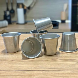 NAMAI - Set of 6 Baba au Rhum Moulds, Pudding Moulds for Falling, Dimensions 6 cm Diameter x 6 cm Height, Aluminium, Made in Italy, Aluminium Baking Moulds, Savarin Mould (6 Moulds)