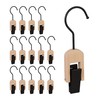 Relaxdays Set of 10 Rubberised Clothes Clips with Hooks for