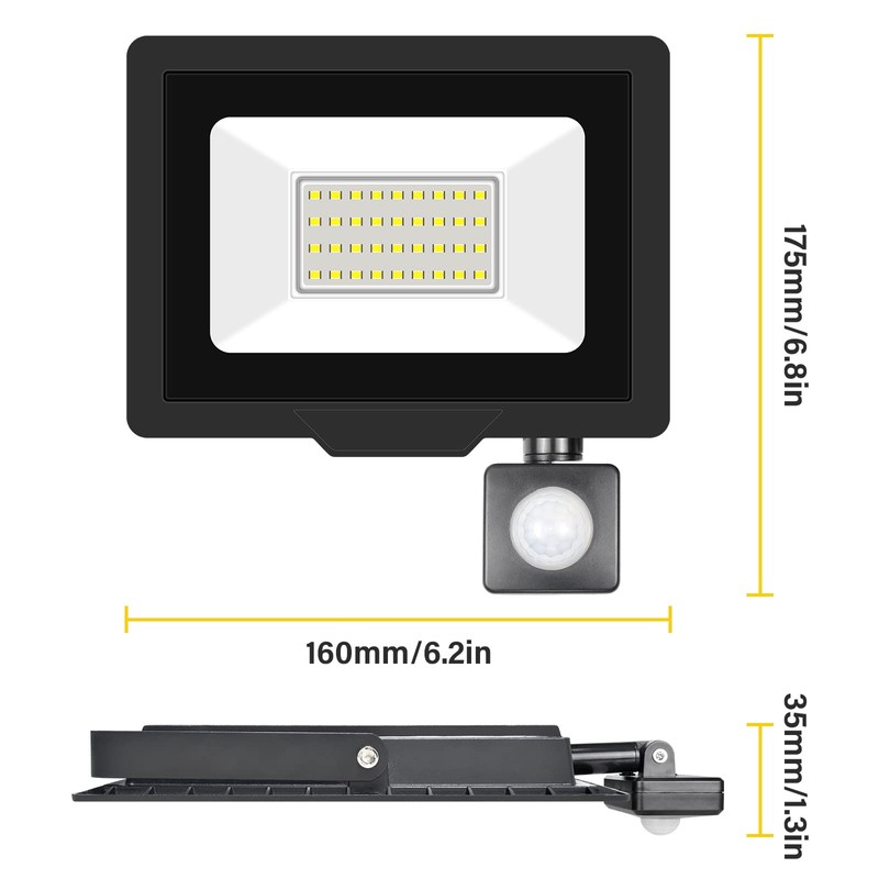 Willpower 2pcs LED Floodlight 30W 3000lm LED Security Lights Outdoor