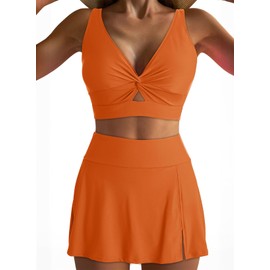 Dokotoo Bikini Sets Adjustable Bathing Suits for Women Swim Suit Top 2025 Swim Skirts Tankini Swimsuits High Waisted Plus Size for Beach Wears Summer Clothes,Carrot Large