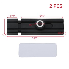 Oedema Black Barrel Bolt Latch 4" Adhesive Silde Lock Solid Aluminum Alloy Door Bolt Latch for Sliding Door, No Drilling, Barn, Shed