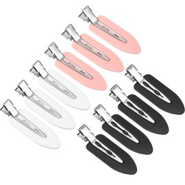 ZEVONDA 10 Pcs No Bend Hair Clips - Girls Women Makeup No Crease Hair Clip Hairdressing Hairpins Creaseless Pin Clips for Hair Styling & Hairstyle Collocation (Pink, White, Black)