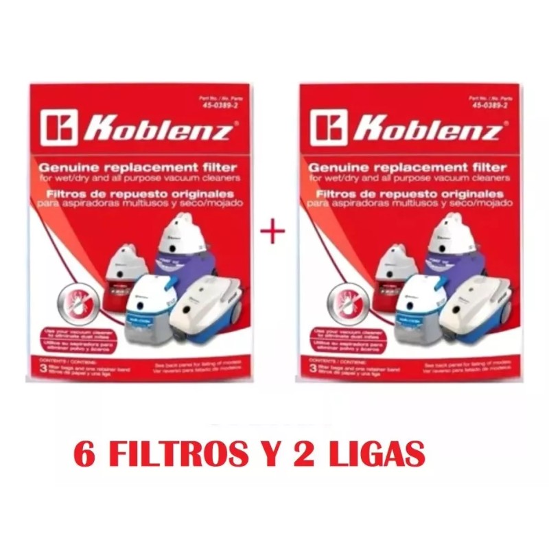 Koblenz 6 Filtros Koblenz Originales Con 2 Ligas De Soporte